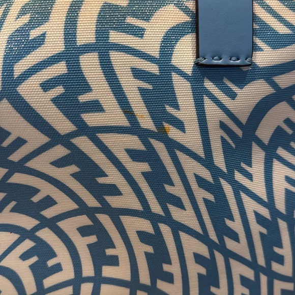 Preloved Fendi Blue and White Canvas Tote Bag - Picture 9 of 16